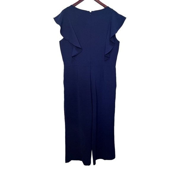 Eliza J Flutter Sleeve Jumpsuit Navy Size 18 - Picture 6 of 9